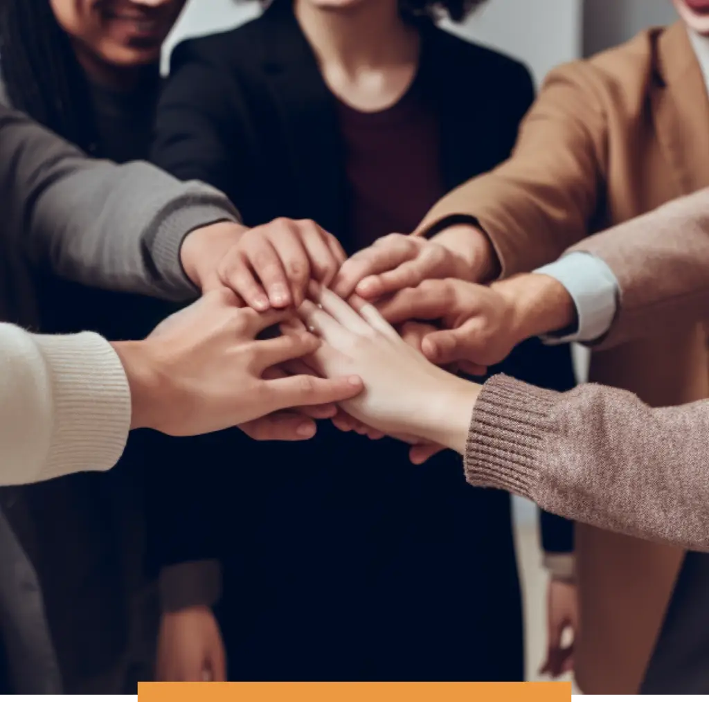 Picture of a team holding hands